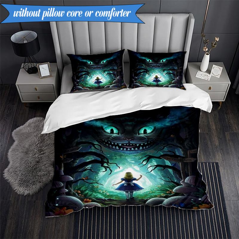 Alice and the Cat 3pcs K-pop Music Group Bedding set,Ideal for Bedroom, Dormitory,Including Duvet Cover And 2pcs Pillowcases,Fan Gifts