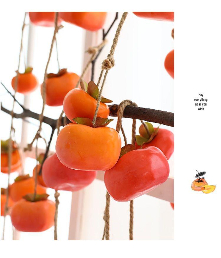 Frosted Persimmon String Wall Pendant for Autumn Decor – Perfect for Restaurants & Farmhouses