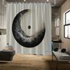 Minimalist Abstract Ink Shower Curtain - Black To White Gradient With Central Dot, Modern Japanese Bath Decor