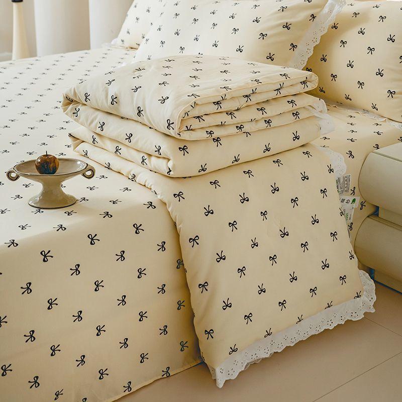 Summer Ruffled Luxury Style Summer Quilt Summer Cool Quilt Double Layer Gauze Machine Washable Single Twin Dormitory Air-Conditioning Quilt