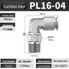 Stainless Steel Pneumatic Air Hose Quick Connect Elbow PC4-01/PL6/8/10/12 Connector