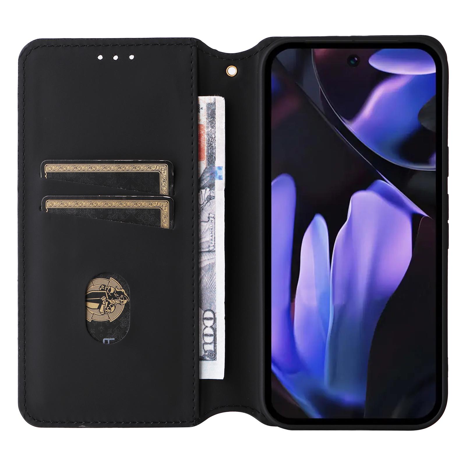 

Для Google Pixel 9a Чохол-гаманець Шкіряний чохол для телефону з ромбоподібним тисненням Silver