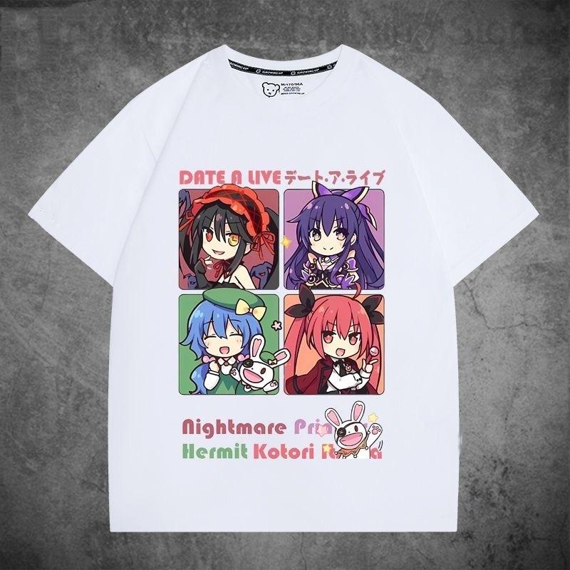 

DATE A LIVE T Shirt Kotori Itsuka Nightmare Princess Hermit Cartoon Print Tshirt Unisex Women Summer Cotton Short Sleeve Tee Tops S