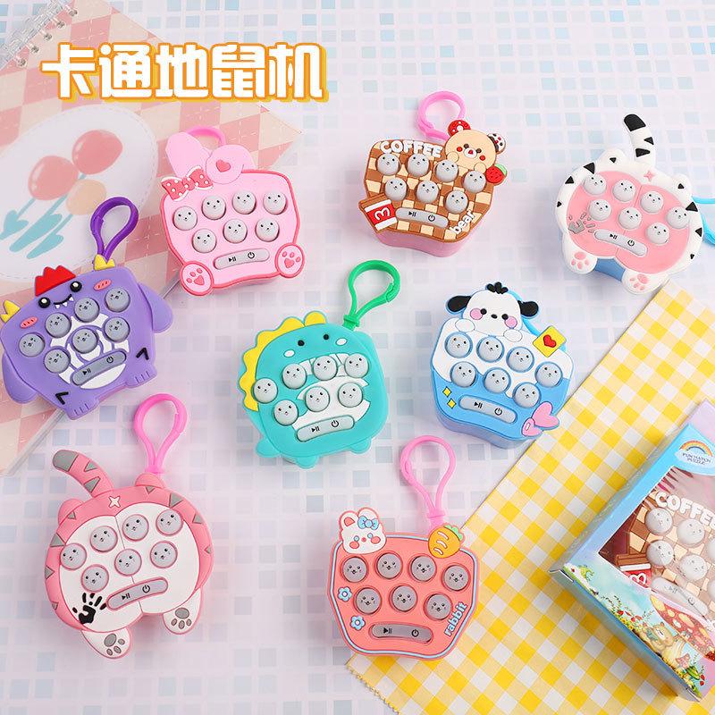 Mini Handheld Whack A Mole Game Keychain Kids Educational Stress Relief Toy