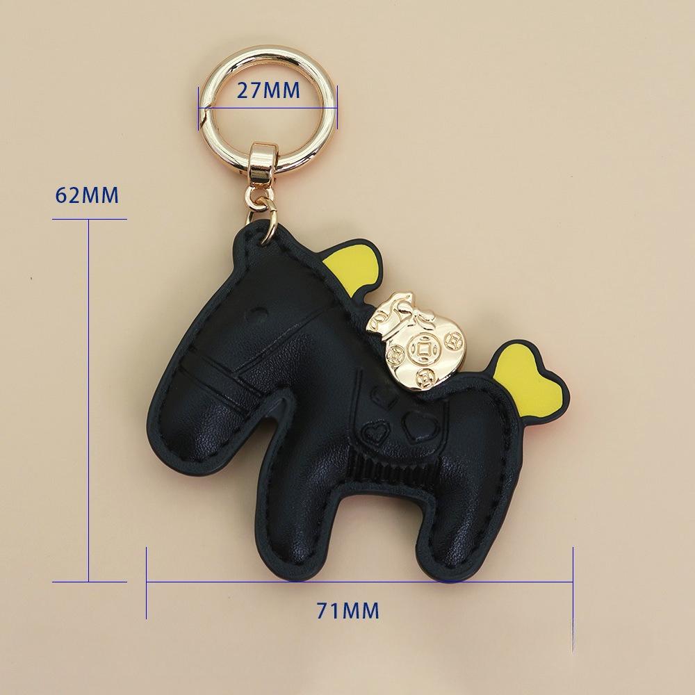 Women's Bag Charm Decoration Bag Pendant Cartoon Rocking Wooden Horse Women's Leather  Bag Charm Key Chain Cute Bag Accessories Gifts
