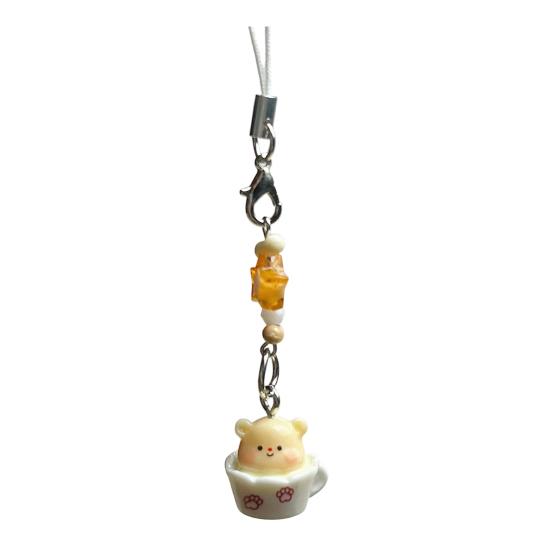 

Pendant Keychain Lightweight Resin Bear Shape Pendant Keychain Multi-Purpose Portable Keyring for Bag And Phone белый