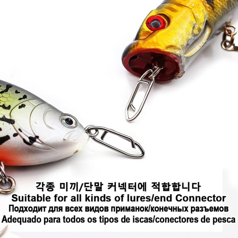 50Pcs Power Fishing Clip Fast Snaps Speed Clip Fishing Clip Connectors Stainless Steel Fast Change Connector