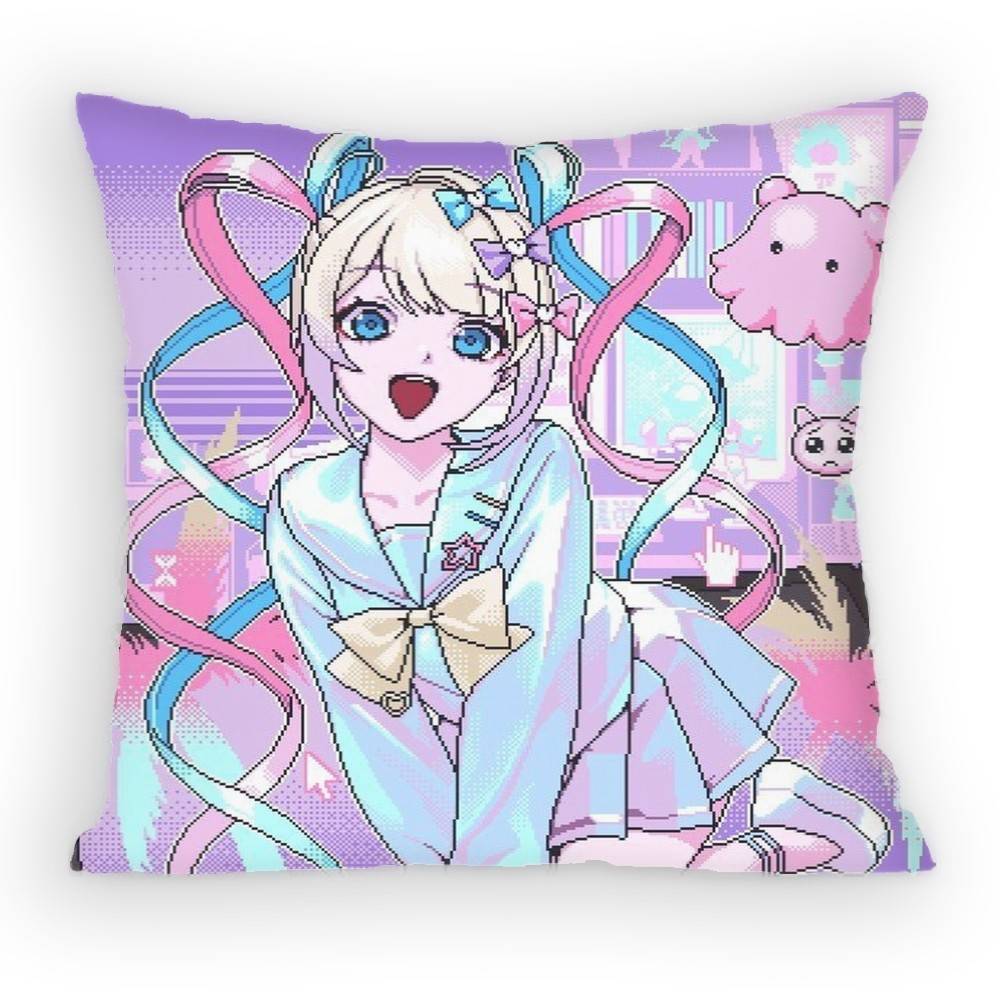 Needy Girl Overdose Cute Cartoon Pillow Case Anti-Dustmite Pillowcase Invisible Zipper Silky Short Plush Sofa Cushion Cover
