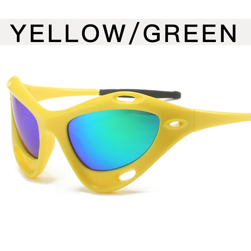 Occhiali da sole stile spaziale Donna Punk Y2K Forma a maschera Occhiali da sole Uomo Donna Occhiali da sole Europei Americani per Donna