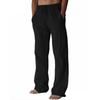 Men's Loose Fit Drawstring Waist Casual Pants Lightweight Breathable Cotton Linen Blend Relaxed Fit Trousers for Everyday Wear
