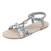 Fancy Sandals For Women Flat Women'S Spring And Summer Fashionable Flat Soled Hollow Elastic Band Comfortable Sandalias De Mujer
