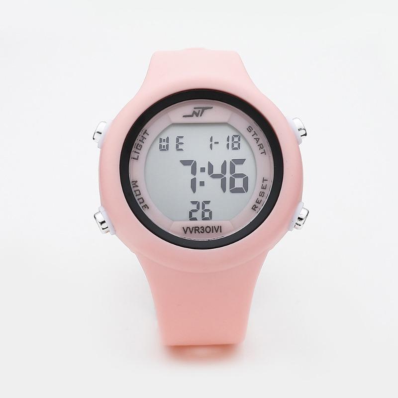 Electronic children's test watch - digital luminous large dial fashionable simple round chronograph