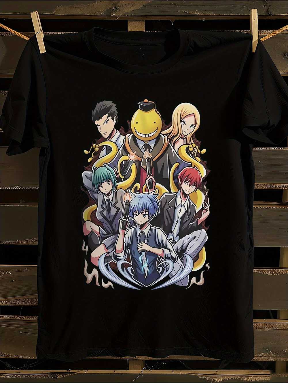 Аниме Класс Убийства Футболка Мужская Футболка Женские Футболки с Принтом Букв Футболка с Коротким Рукавом Повседневная Уличная Футболка Топ XL