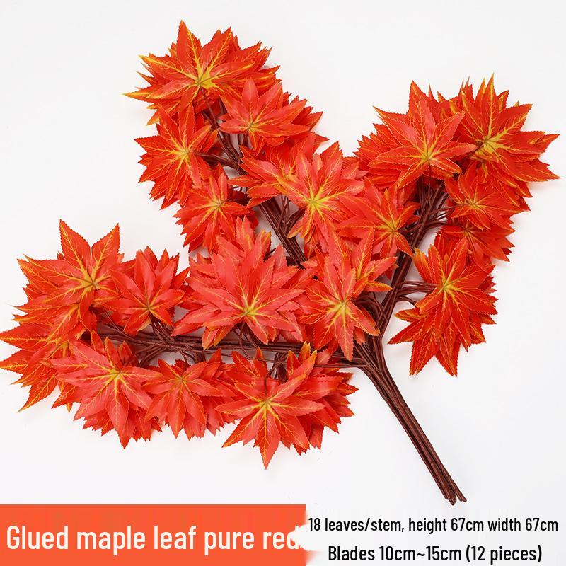 Artificial Red Maple Leaves for Indoor/Outdoor Decor and Landscaping
