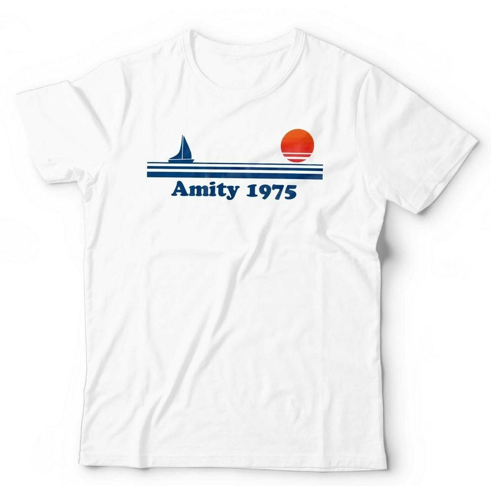 Čelisti Tričko Amity 1975 Unisex Žralok Retro Vintage 70. léta Hororový Film Quint