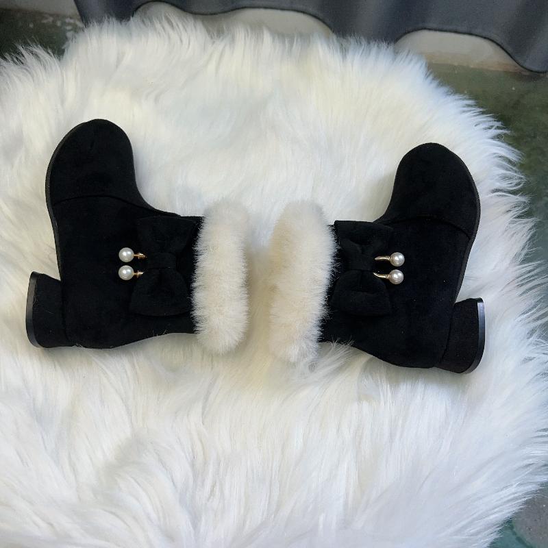 Winter Children Kids Keep Warm Christmas Princess Cotton Shoes For Girls Plus Velvet Plush Snow Boots Winter Shoe for Girl Kids
