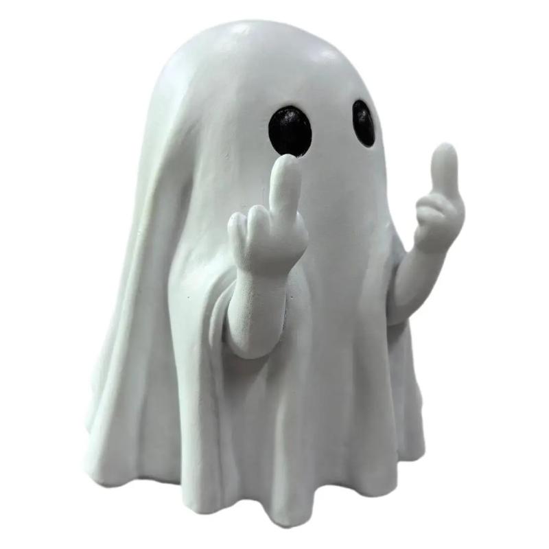 Halloween Ghost Middle Finger Statue Cute Small Scary Figurine Home Decorations for Coffee Table