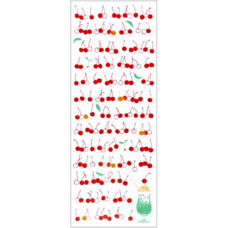Todaya Shoten Rientz Tenugui Towel, Cream Soda & Cherries, 1522, Hand-Dyed, 100% Cotton, Approx. 37cm x 98cm
