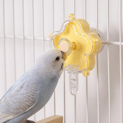 Flowers Shape Rotating Bird Feeder Adjustable Gnawing Function Bird Foraging Plastic Bird Interactive Foraging Activity