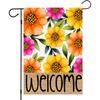 Spring Summer Welcome Garden Flag Double Sided Outside, Small Floral Seasonal Yard Outdoor Flag