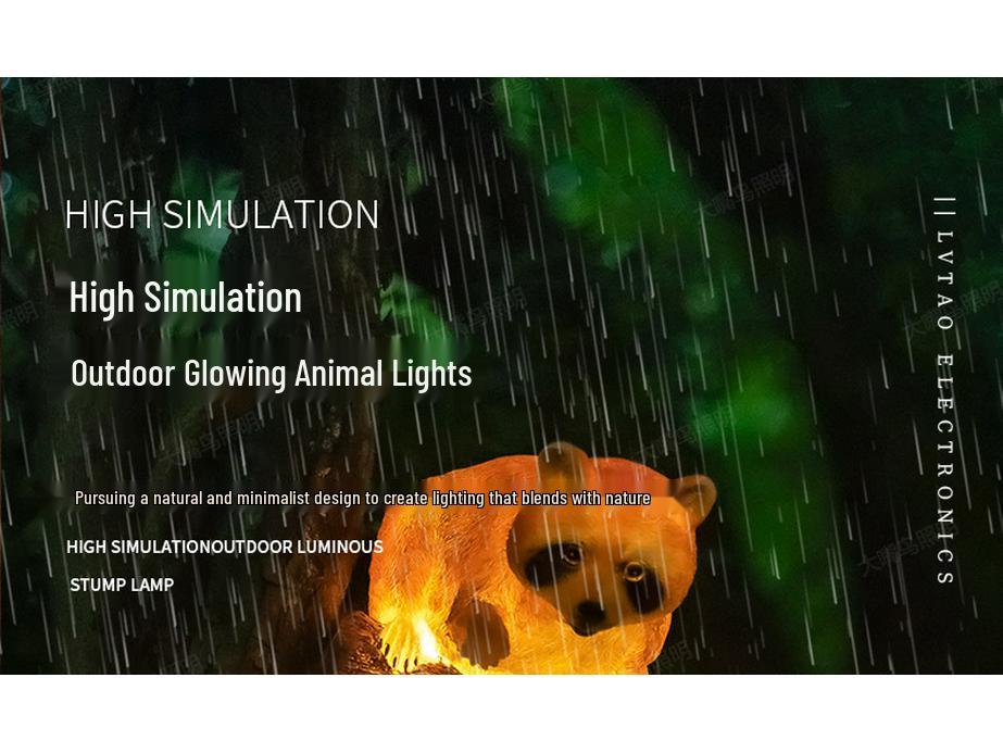 LED Resin Simulated Turtle, Raccoon, Toucan, and Parrot Outdoor Landscape Animal Lights