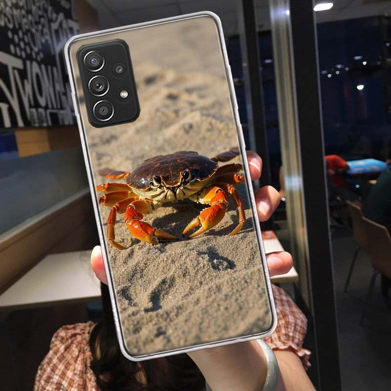 Unique Animal Crab Phone Case for Samsung A54 A57 A37 A17 A14 A15 A12 A24 A34 A55 A35 A25 A52S A07 A05S A04S A22 A32 A72 Galaxy
