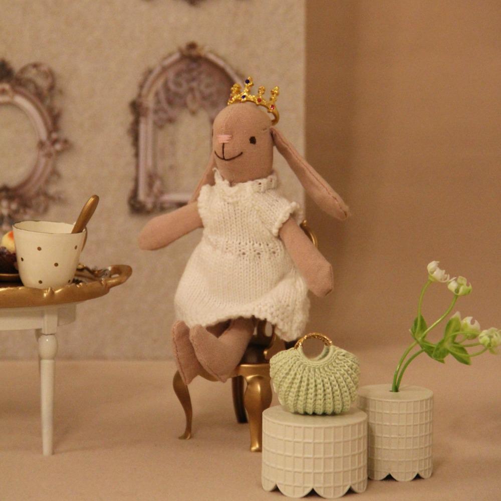 

Knitting Dress Cartoon Plush Stuffed Doll Rabbit Handmade Doll Toy Waldorf Doll Children s Gift style 7