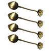 Elegant Leaf Pattern Dessert Spoons Set 4PCs Melal Metal Construction For Coffee Ice Cream Serving