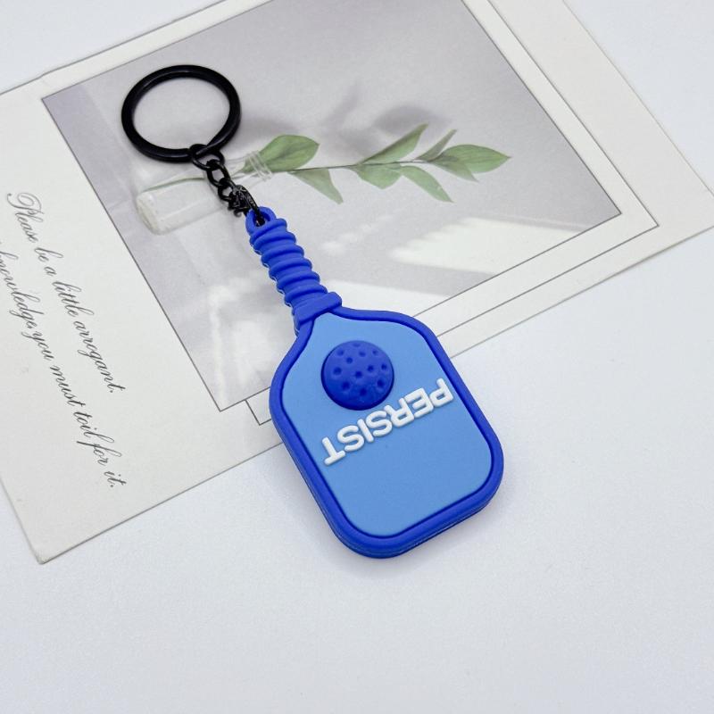 Soft Pvc Pickleball Paddle Keychains Multiple Bright Colors For Bag Decoration Gifts For Pickleball Enthusiasts