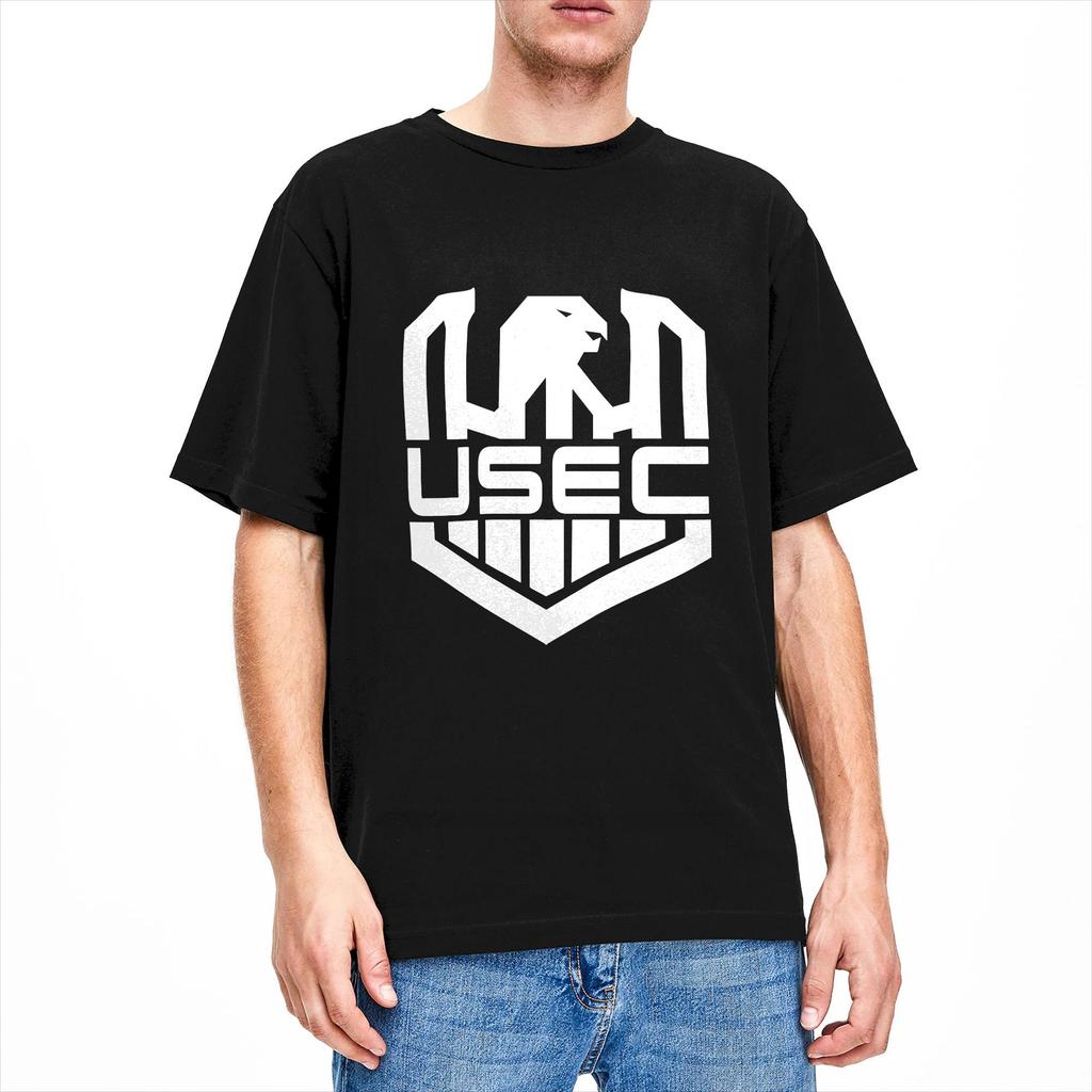 Escape From Tarkov USEC litle wnite logo Cotton T Shirt For Men Summer Trendy Cool Tee Shirt Oversized Custom DIY Clothes