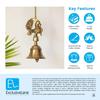 Elegant Peacock' Brass Hanging Bells for Pooja Room  |Ghanti Hanging Bells for Home Decoration Brass Bell for Mandir Bell for Pooja Room