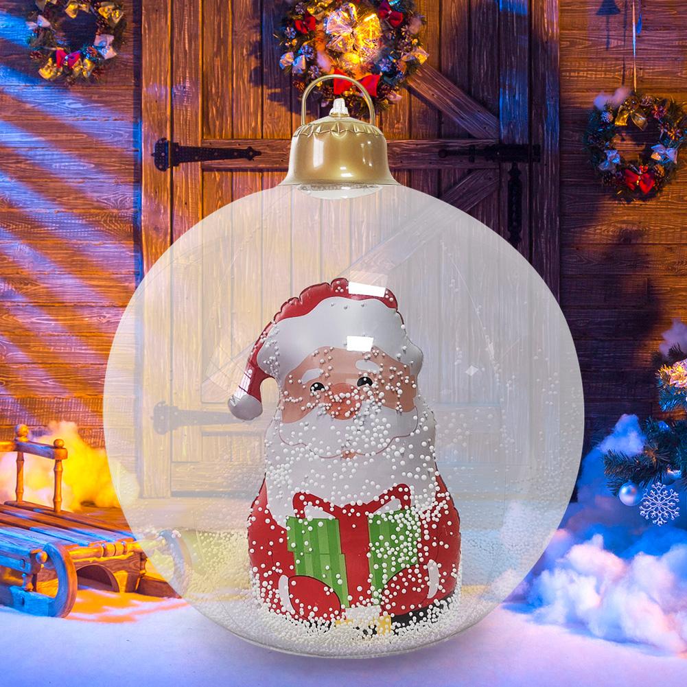 Christmas Luminous Inflatable Decorative Ball Outdoor Balloon Ornament Snowflake Blow Up Ornaments for Yard Porch Decoration