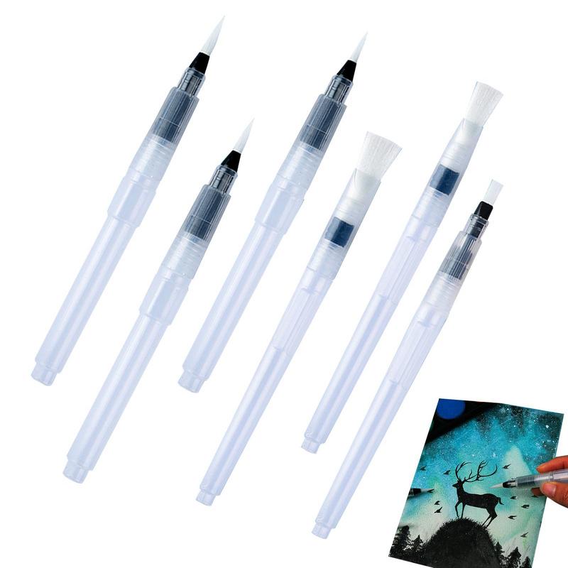 Watercolor Brush Pens Pens Brush Set For Water Paint Easy To Clean 6pcs Water Color Brush For DIY Painting Painting Markers For