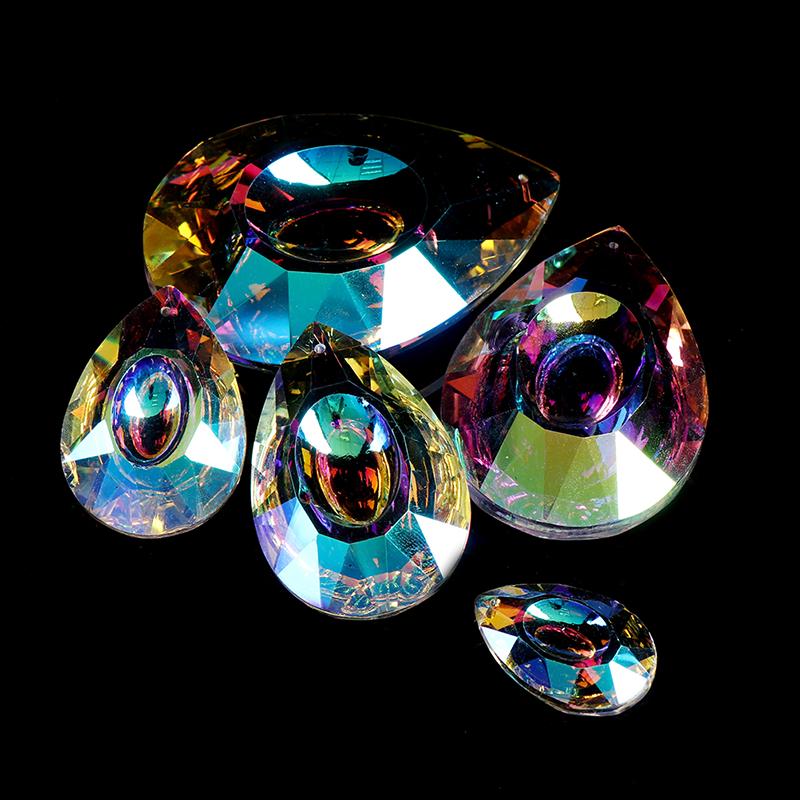 Bunte Kristalle Hängende Tropfen Kronleuchter Lampe Prismen Teile