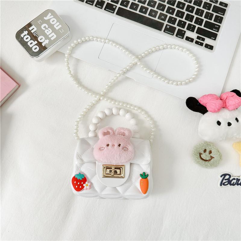 Rabbit Animal Plush Dolls Pearl Shoulder Strap Small Trendy Girl Shoulder Bag