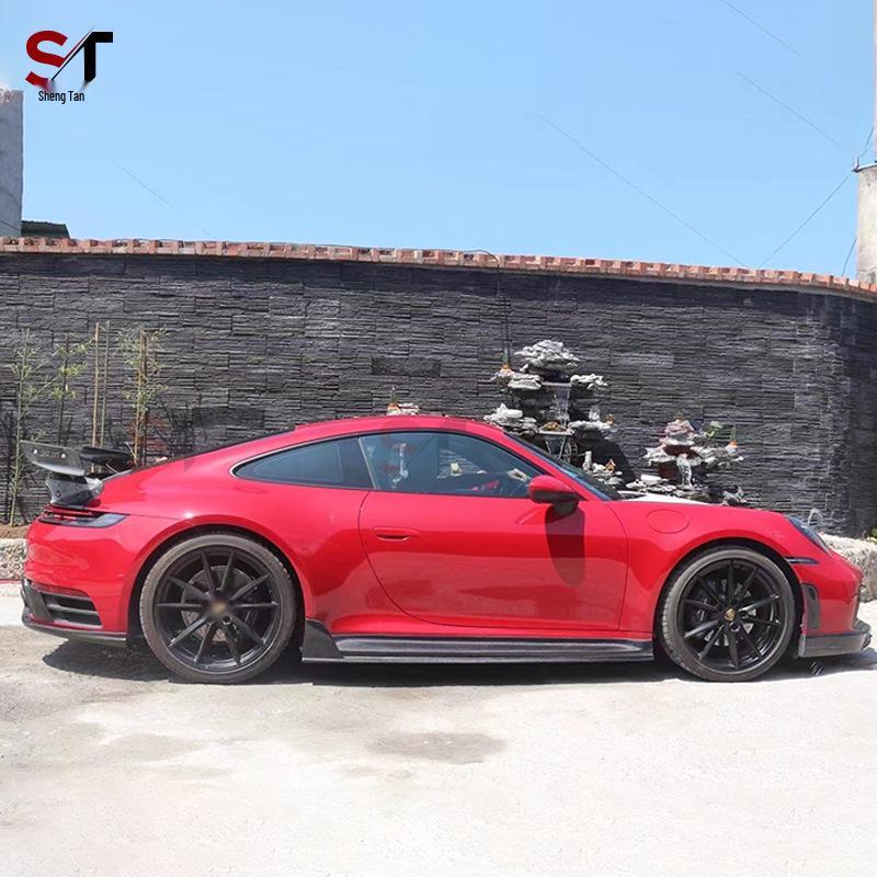 Porsche 911 992 Techart Style Carbon Fiber Kit: Front & Rear Lips, Side Skirts, Air Ducts, Corner Protectors