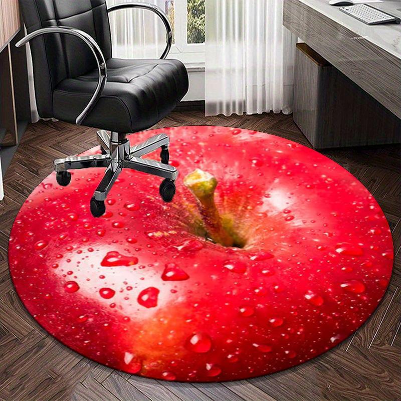 Wet Apple Close-up round carpet Chair cushion Round Entryway Rug, Soft Round Rugs for Living Room, Bedroom, Circle Carpet decor gifts
