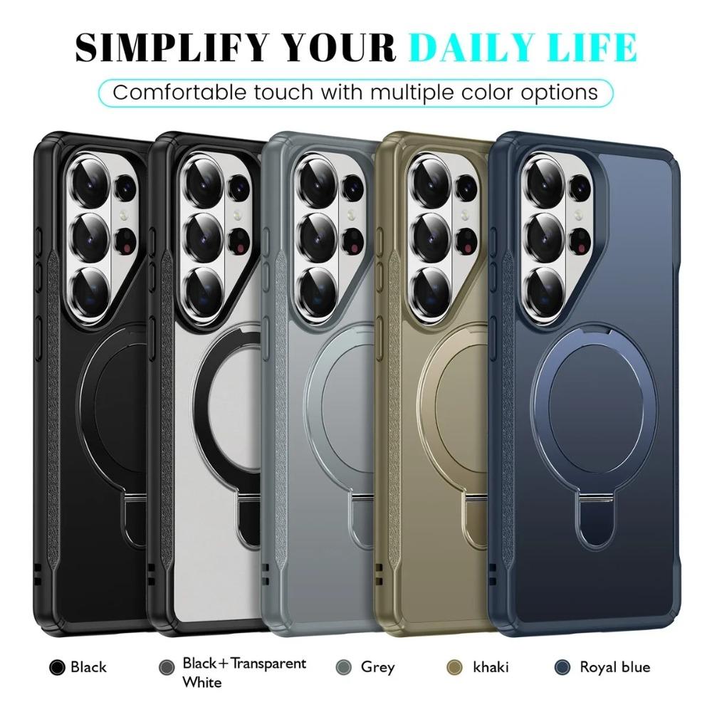 Magnetic Ring Holder Case For Samsung S25 S26 Ultra S24 Plus A07 A36 A56 A55 A26 A16 A06 A05 360° Kickstand For MagSafe Cover