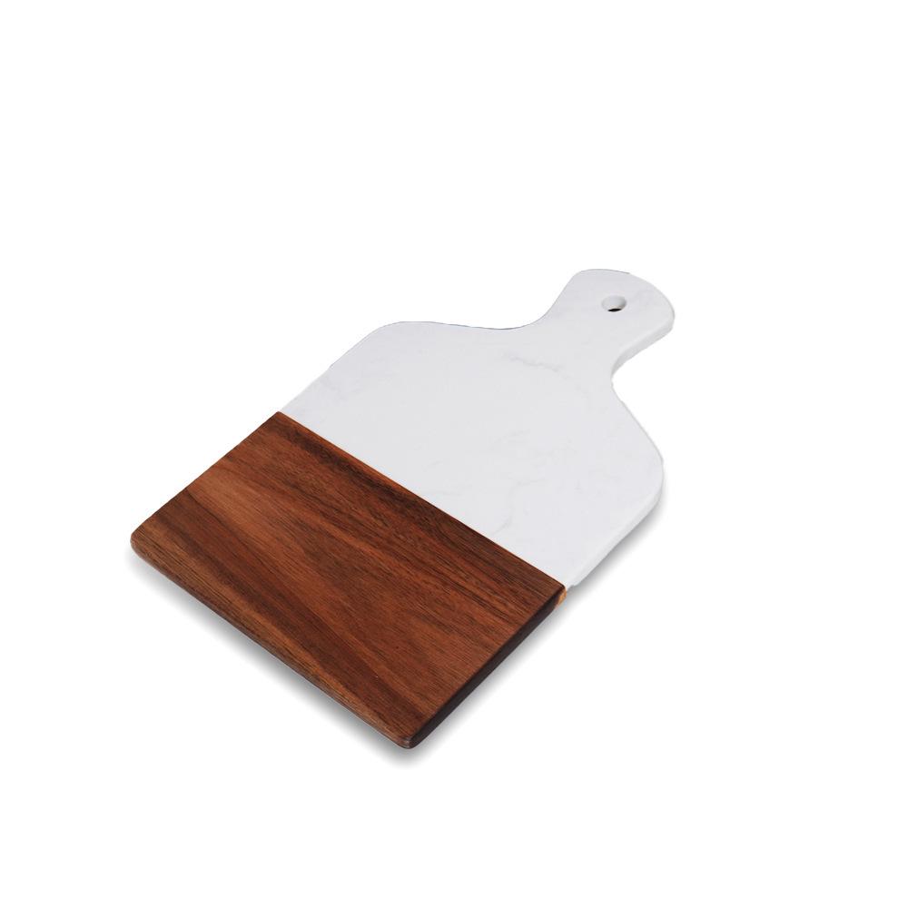 Two-Tone Marble & Acacia Wood Cutting Board for Vegetables, Cheese, and Kitchen Use