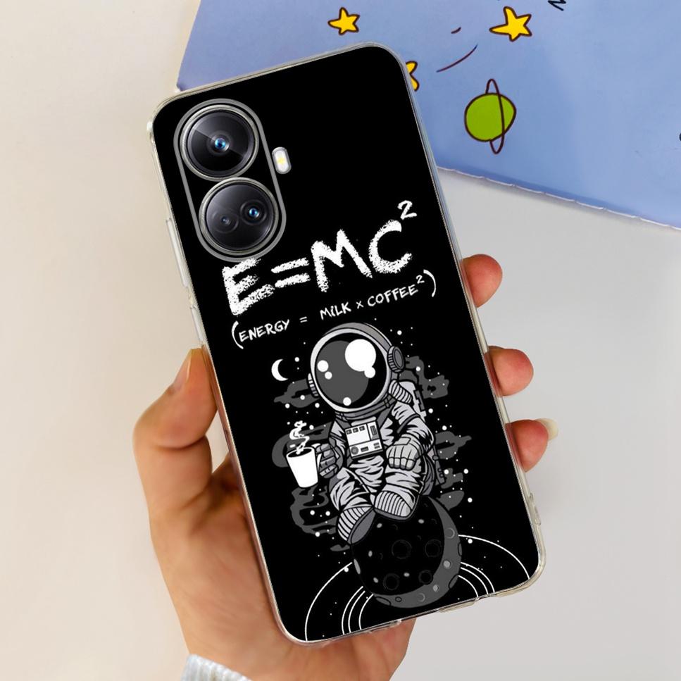 For Realme 10 Pro+ 6.7" RMX3687 Case Cute Cartoon Astronaut Cat Soft Silicon TPU Cover For Realme 10 Pro Plus Bumper Phone Case