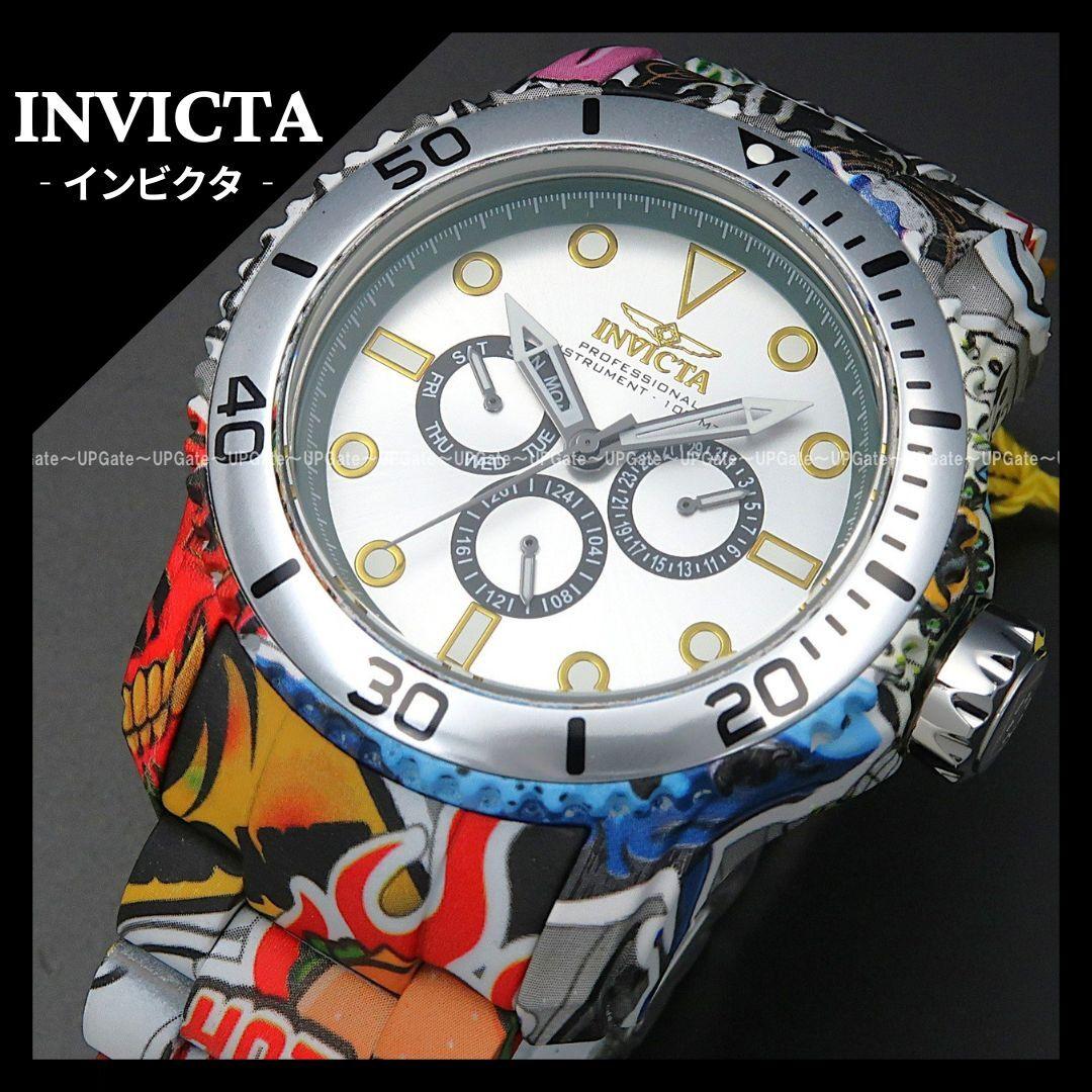 Used Excellent designGraffiti INVICTA Pro Diver 47854 Invicta Pro Diver White x Red