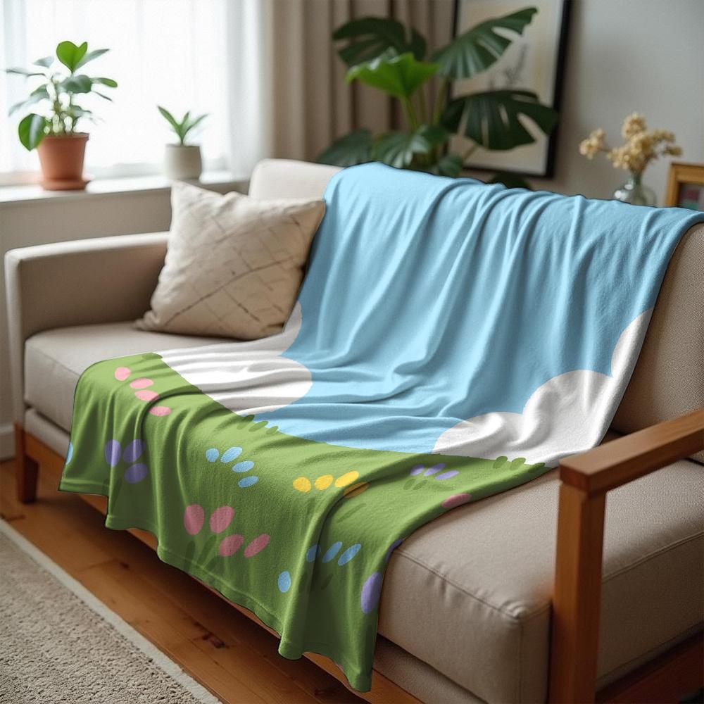 Soft Purple Tulip Vertical Soft Flannel Blanket Breathable Warm Throw for Office Car Sofa Kids Room Birthday Xmas Gift