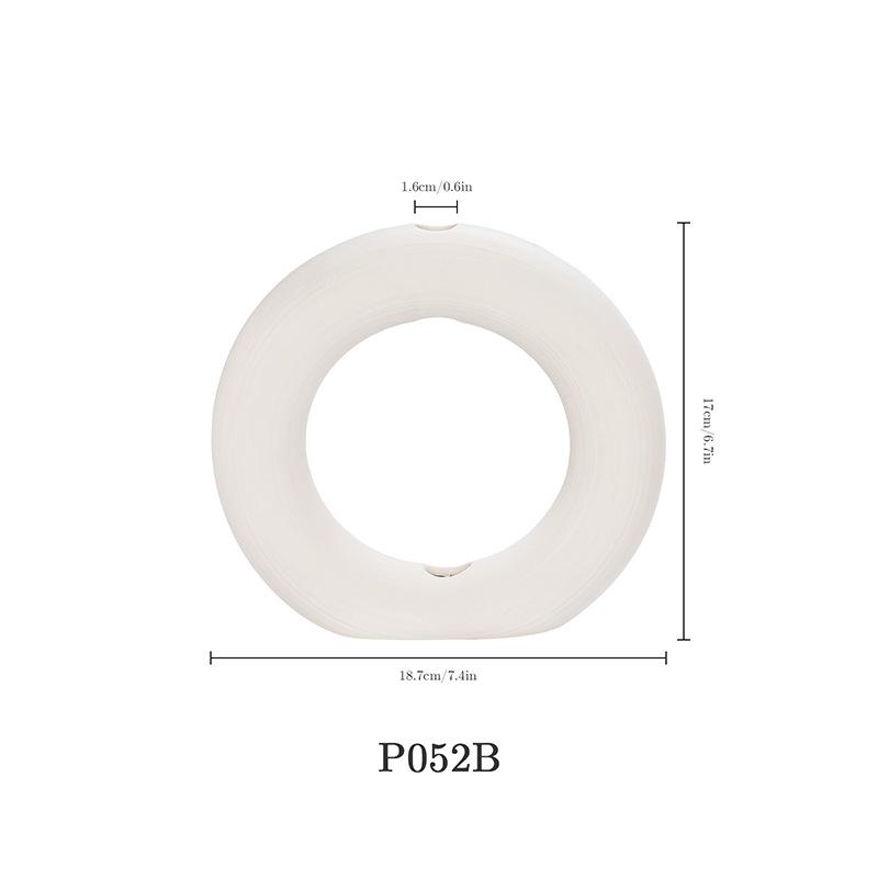 

Nordic Hollow White Ceramic Vase Round White Irregular Vase Dining Room Floral Decoration Dried Flowers Indoor Living Room Decor