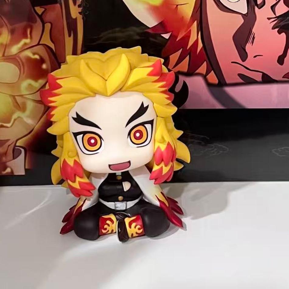 Anime Demon Slayer Figur Tanjirou Agatsuma Zenitsu Kyoujurou Hochschauen Q Version Modell Actionfigur PVC Sammlerspielzeug Geschenk