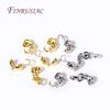 Brass End Crimps Beads Tips Covered Clasps Connector DIY Jewelry Findings Accessories 18K Gold Plated Star Double-Cup Bead Tip