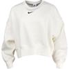 Solid Color Logo Cropped Loose Round Neck Pullover Sweatshirt Women Tops White DQ5762-133