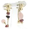 CHANEL COCO Mark Earring asymmetry pink/Money metallic/Colored stone 17.5g Women Used