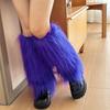 Harajuku Punk Fuzzy Leg Warmers for Women Soft Thickened Plush Boot Cuffs Covers for Winter Fashion and Costume Parties