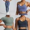 Aerobes Fitness-Set Mit Feuchtigkeitsableitendem Stoff Für Damen Laufen Und Yoga