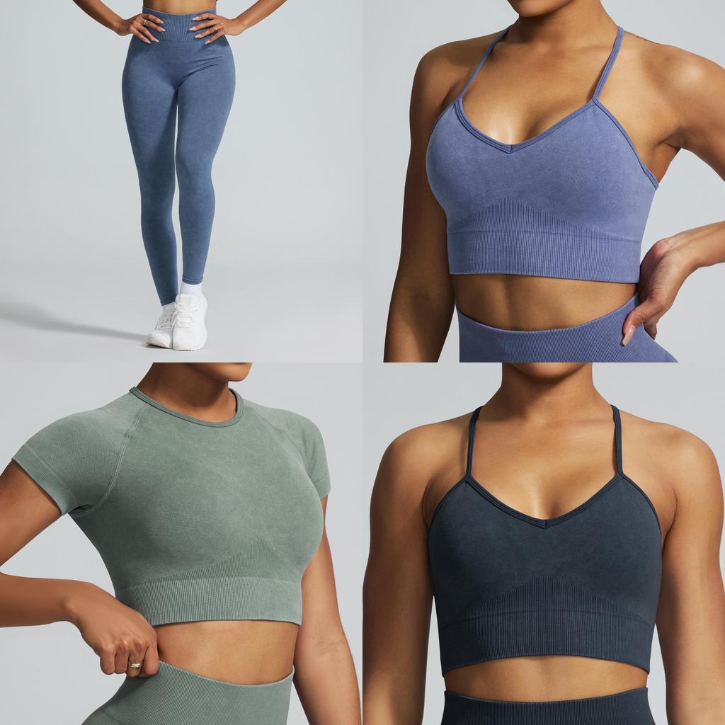 Aerobes Fitness-Set Mit Feuchtigkeitsableitendem Stoff Für Damen Laufen Und Yoga